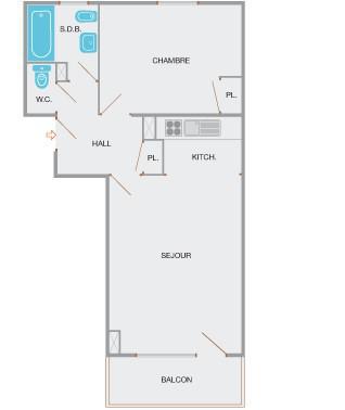 Rent in ski resort 2 room apartment 6 people (1B) - Résidence les Roches Fleuries 2 - Le Grand Bornand - Plan