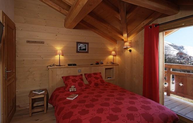 Аренда на лыжном курорте Chalet Levanna Occidentale - Les 2 Alpes - Двухспальная кровать