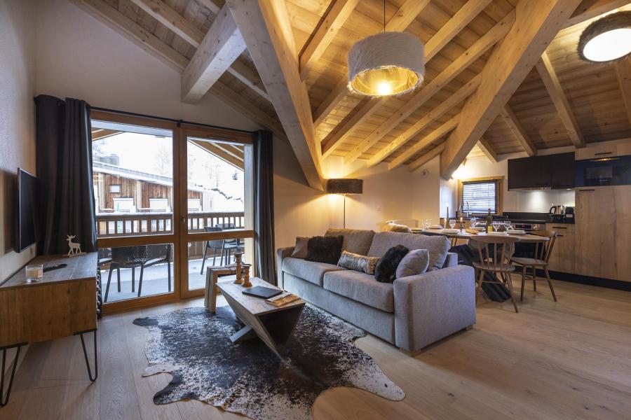 Ski verhuur Appartement 3 kabine kamers 8 personen - Résidence Terresens Neige et Soleil - Les 2 Alpes - Woonkamer