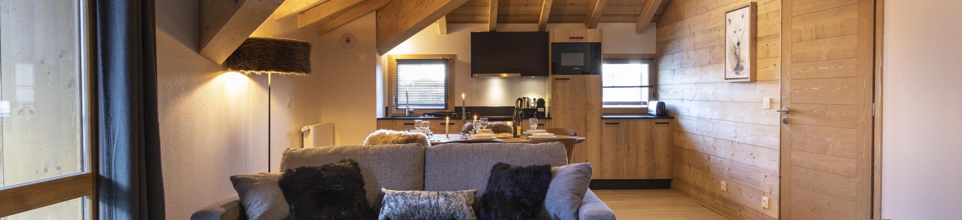 Rent in ski resort 3 room apartment cabin 8 people - Résidence Neige et Soleil - Les 2 Alpes - Living room