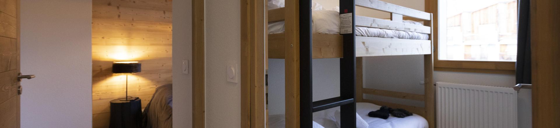 Skiverleih 3-Zimmer-Holzhütte für 8 Personen - Résidence Neige et Soleil - Les 2 Alpes - Stockbetten
