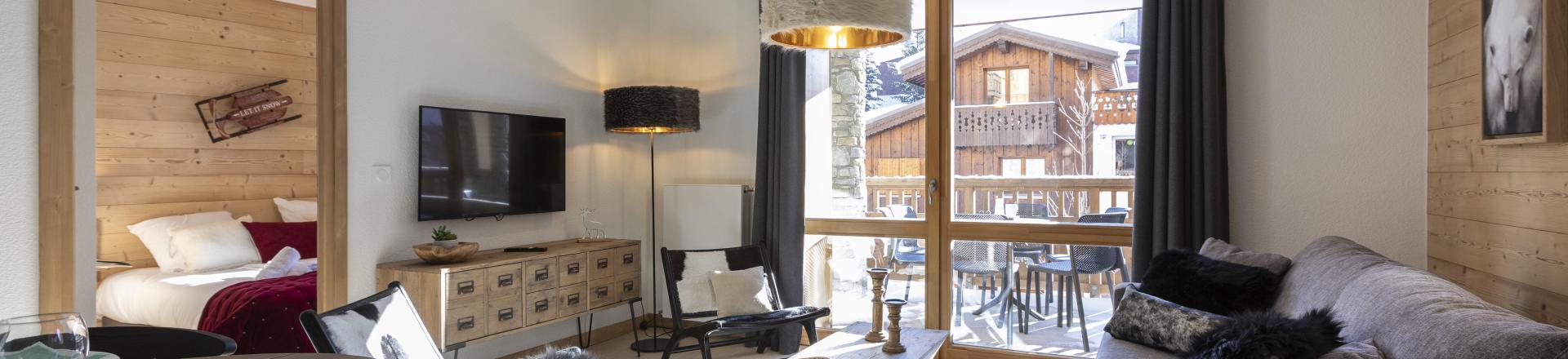 Ski verhuur Appartement 5 kamers 10 personen - Résidence Terresens Neige et Soleil - Les 2 Alpes - Woonkamer