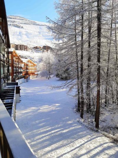 Ski verhuur Studio bergnis 4 personen (204) - La Résidence le Prapelier - Les 2 Alpes - Balkon