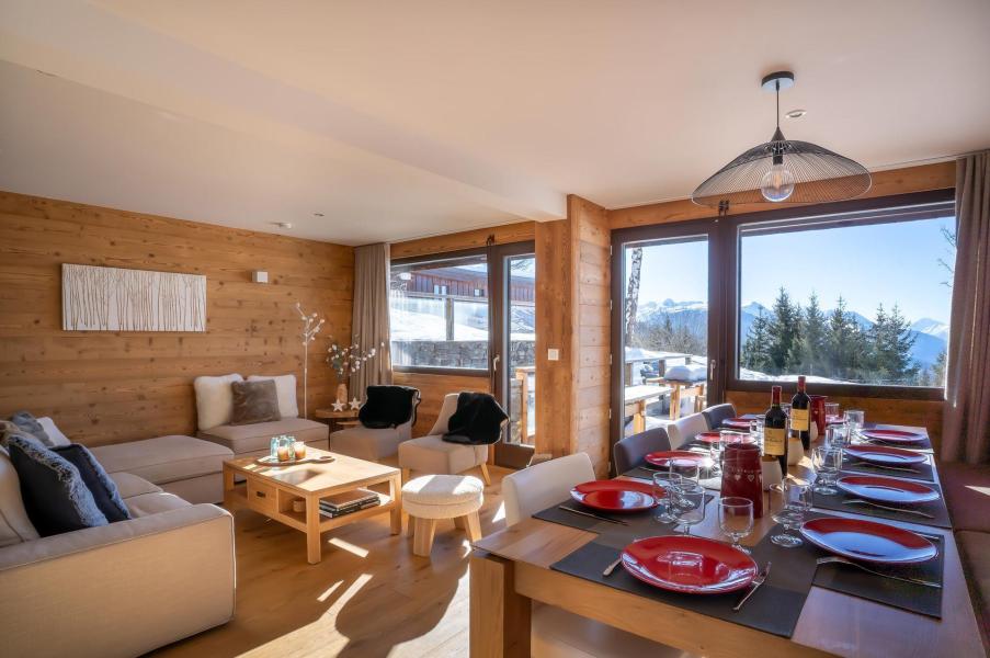 Rent in ski resort 6 room triplex chalet 12 people - Chalet St Barth - Les Arcs - Living room