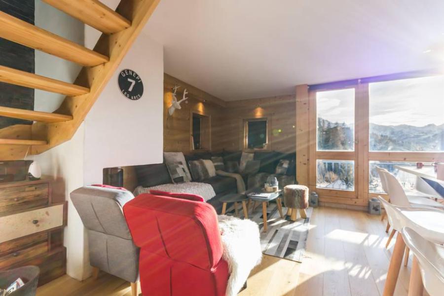 Ski verhuur Appartement duplex 4 kamers 8 personen (925) - La Résidence le Thuria - Les Arcs - Woonkamer