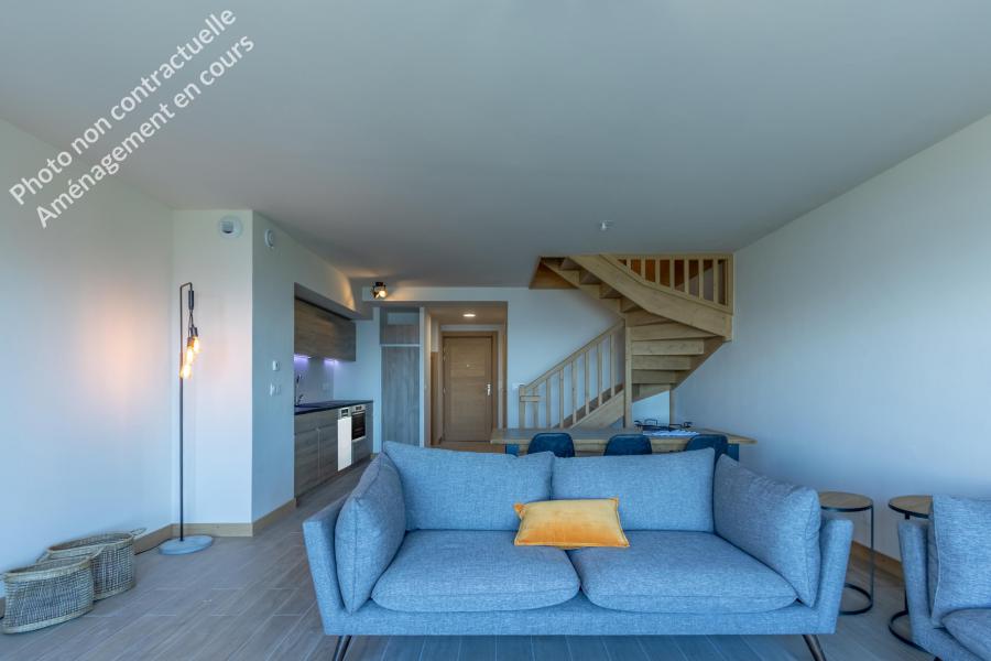 Ski verhuur Appartement 5 kamers bergnis 12 personen (301) - Résidence le Ridge - Les Arcs - Woonkamer