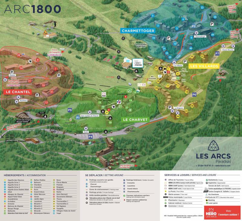 Soggiorno sugli sci Résidence le Ruitor - Les Arcs - Mappa