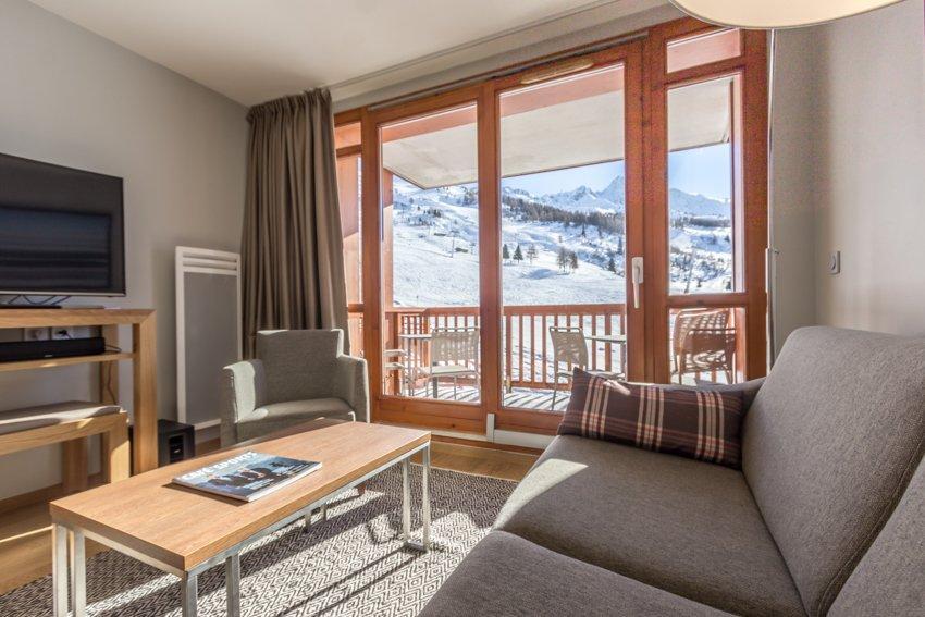 Ski verhuur Appartement 4 kamers 6 personen (301) - Résidence les Monarques - Les Arcs - Woonkamer