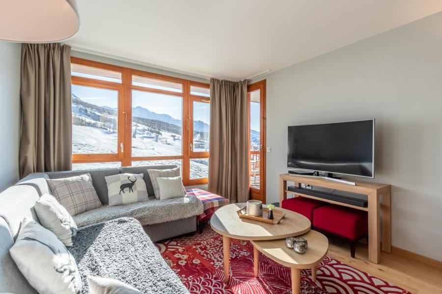 Ski verhuur Appartement 4 kamers 6 personen (717) - Résidence les Monarques - Les Arcs - Woonkamer