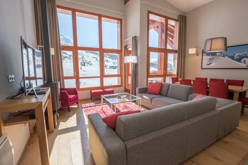 Ski verhuur Appartement 5 kamers 7-9 personen (501) - Résidence les Monarques - Les Arcs - Woonkamer