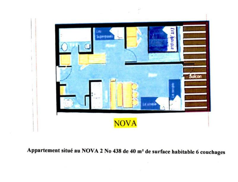 Аренда на лыжном курорте Апартаменты 2 комнат кабин 6 чел. (0438) - Résidence Nova 2 - Les Arcs - план