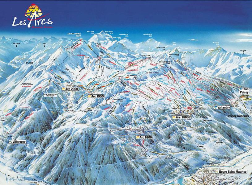 Location au ski Appartement 2 pièces cabine 7 personnes (3125) - Résidence Pierre Blanche - Les Arcs - Plan