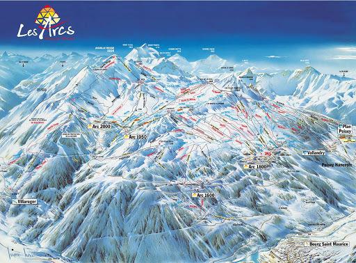 Location au ski Studio cabine 4 personnes - Résidence Pierre Blanche - Les Arcs - Plan