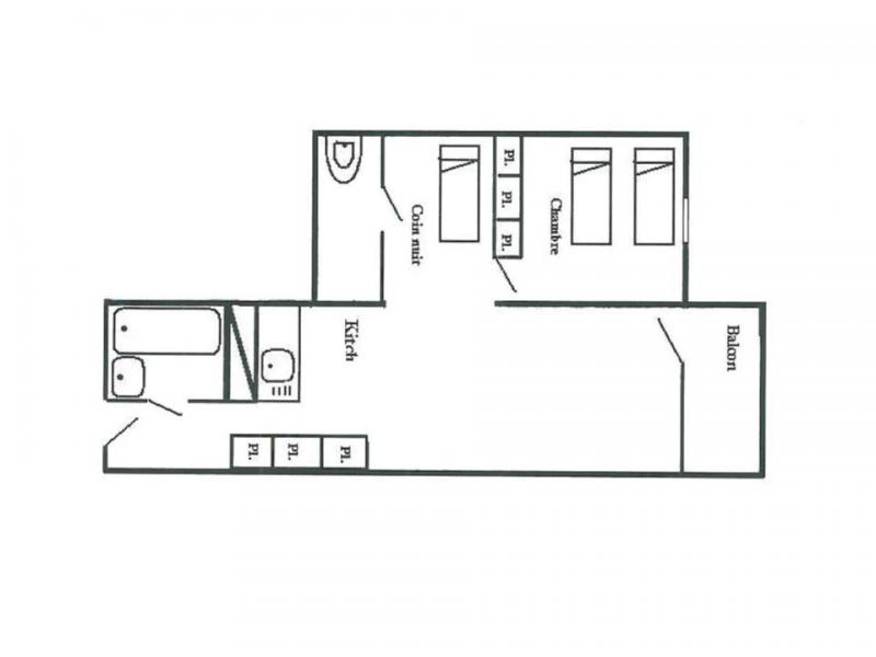 Location au ski Appartement 2 pièces coin montagne 6 personnes (970) - Résidence Varet - Les Arcs - Plan