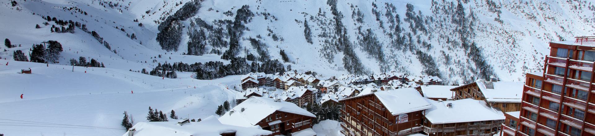 Skiverleih Résidence Chalet des Neiges la Source des Arcs - Les Arcs - Draußen im Winter