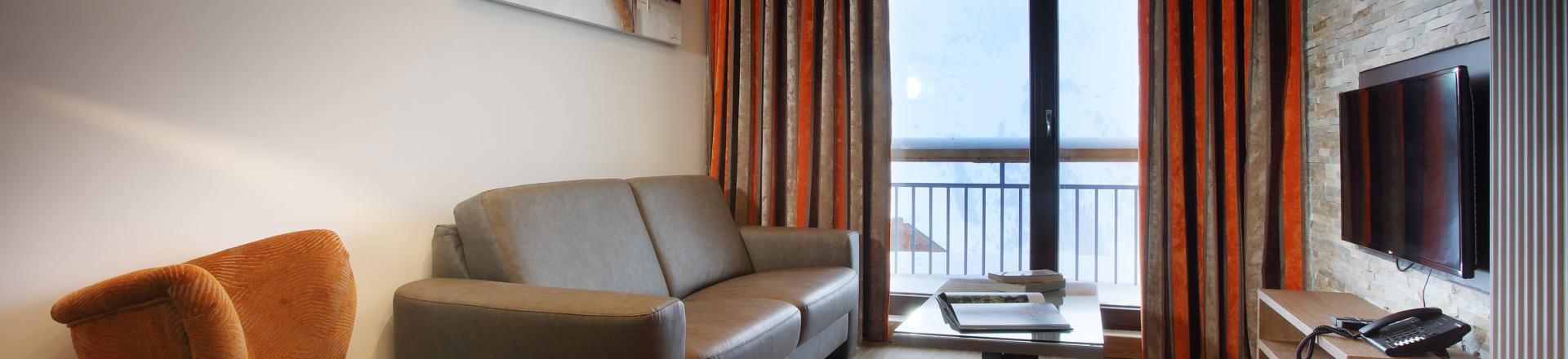 Rent in ski resort Résidence Chalet des Neiges la Source des Arcs - Les Arcs - Living room