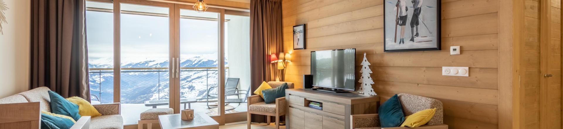 Skiverleih 3-Zimmer-Appartment für 6 Personen (504) - Résidence le Ridge - Les Arcs - Wohnzimmer