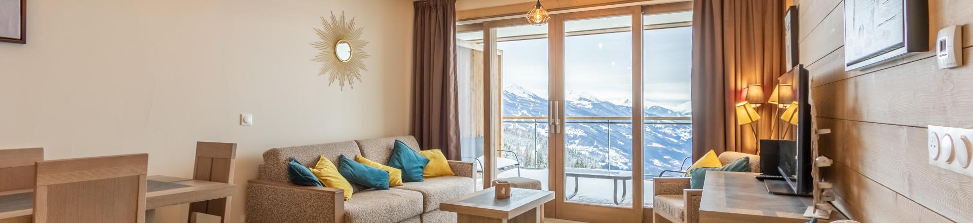 Skiverleih 3-Zimmer-Appartment für 6 Personen (504) - Résidence le Ridge - Les Arcs - Wohnzimmer