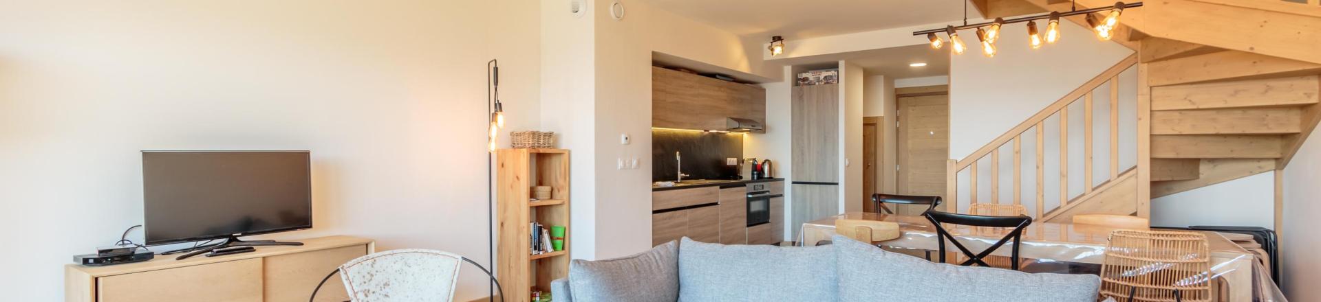 Skiverleih 4-Zimmer-Appartment für 10 Personen (110) - Résidence le Ridge - Les Arcs - Wohnzimmer