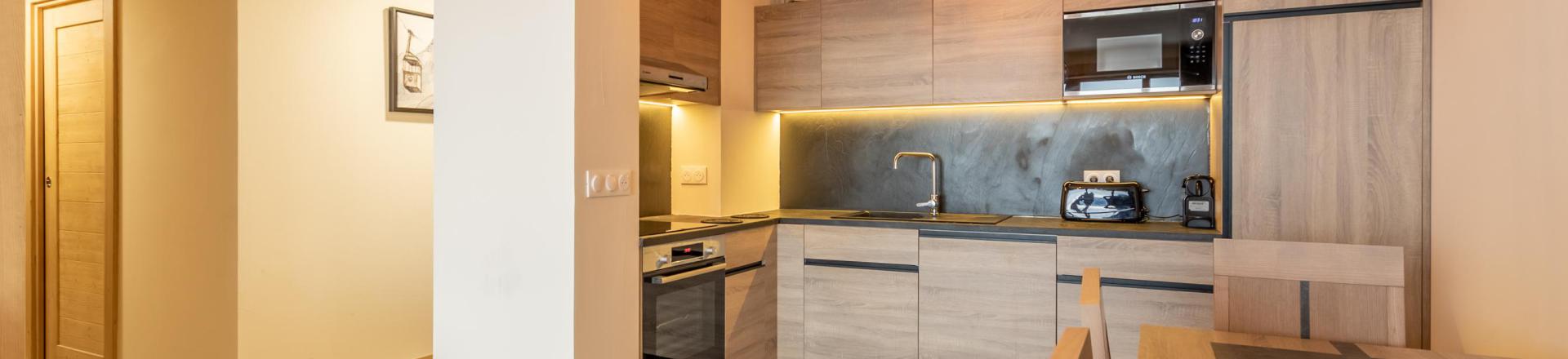 Wynajem na narty Apartament 3 pokojowy 6 osób (504) - Résidence le Ridge - Les Arcs - Pokój gościnny