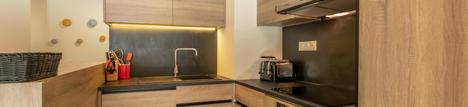 Alquiler al esquí Apartamento cabina 5 piezas para 12 personas (301) - Résidence le Ridge - Les Arcs - Kitchenette