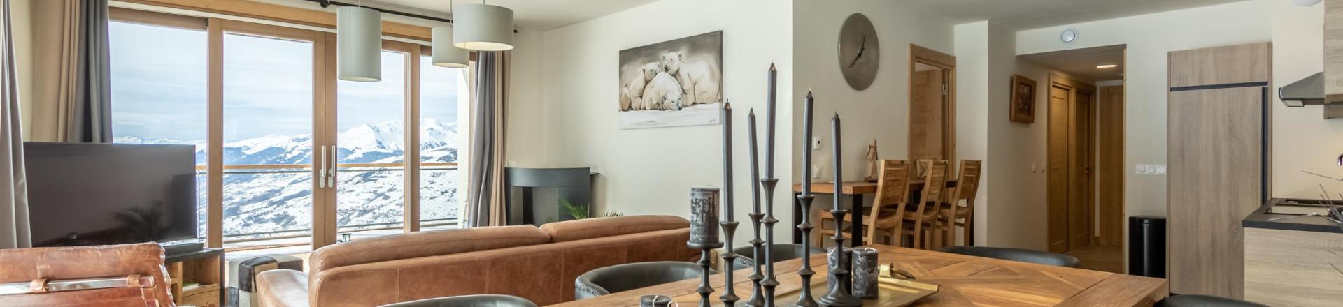 Ski verhuur Appartement 4 kamers 10 personen (402) - Résidence le Ridge - Les Arcs - Woonkamer