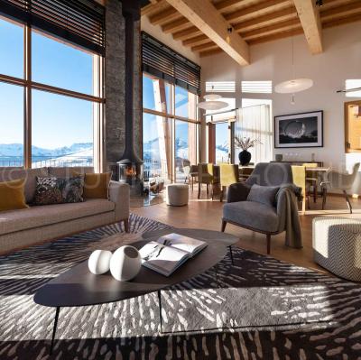 Rent in ski resort 8 room triplex chalet 14 people - Chalet L'Eden - Les Arcs - Living room