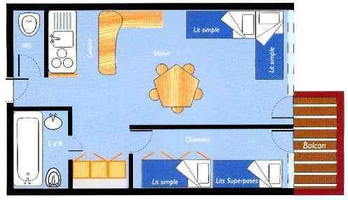 Skiverleih 2-Zimmer-Appartment für 5 Personen (125) - Résidence les Tournavelles - Les Arcs
