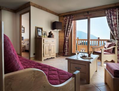Ski verhuur Résidence CGH les Chalets de Jouvence - Les Carroz - Woonkamer