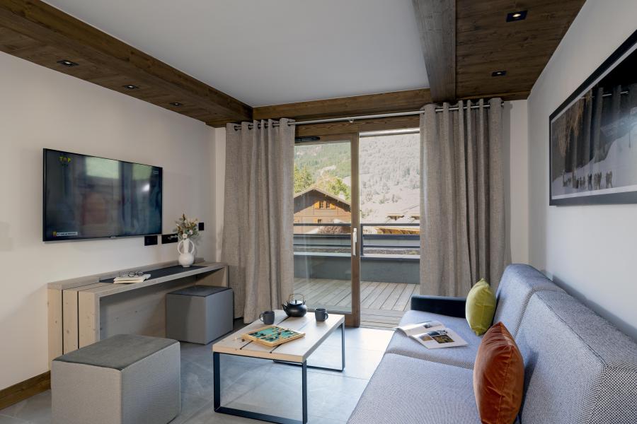 Rent in ski resort 2 room apartment 4 people - Résidence Les Chalets Láska - Les Contamines-Montjoie - Living room