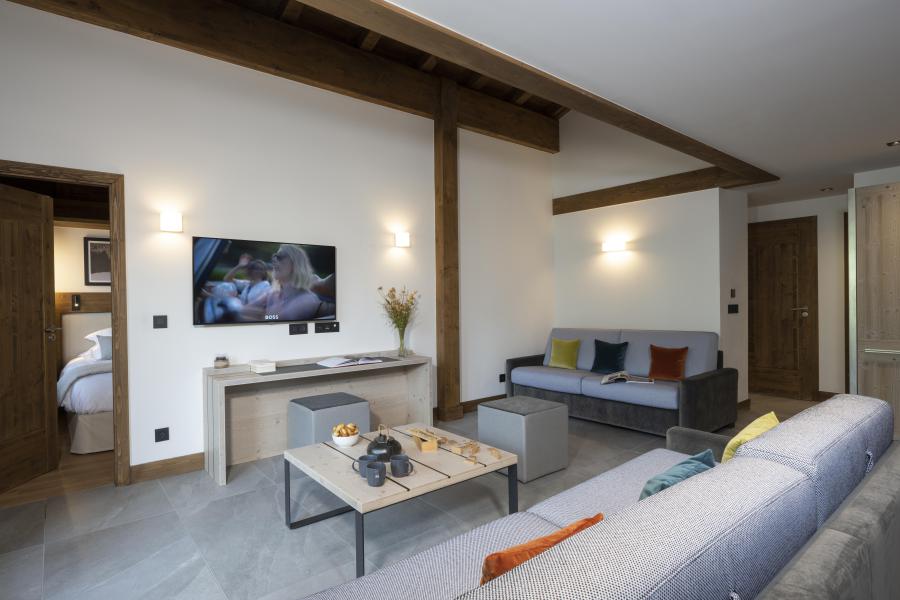 Rent in ski resort 5 room apartment 10 people - Résidence Les Chalets Láska - Les Contamines-Montjoie - Living room