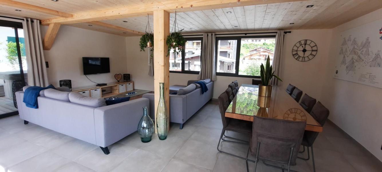 Skiverleih 5-Zimmer-Appartment für 10 Personen - Chalet du Coin - Les Gets - Wohnzimmer