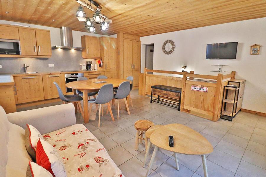 Skiverleih 2-Zimmer-Holzhütte für 6 Personen - Chalet le Tremplin - Les Gets - Wohnzimmer