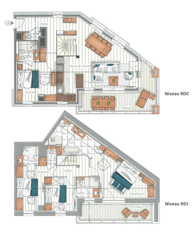 Location au ski Appartement duplex 5 pièces 8 personnes (16) - Kinabalu - Les Gets - Plan