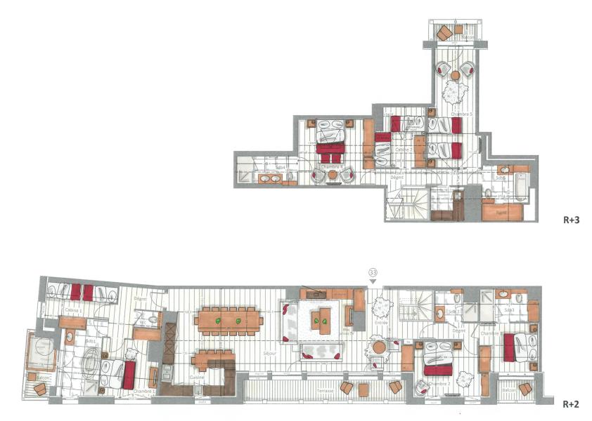 Location au ski Appartement duplex 7 pièces cabine 14-16 personnes (33) - Kinabalu - Les Gets - Plan