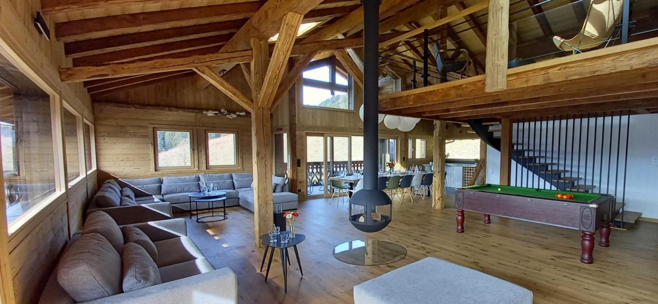 Ski verhuur Chalet triplex 8 kamers 14 personen - LE CHAR - Les Gets - Woonkamer