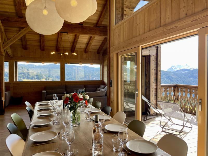 Ski verhuur Chalet triplex 8 kamers 14 personen - LE CHAR - Les Gets - Woonkamer