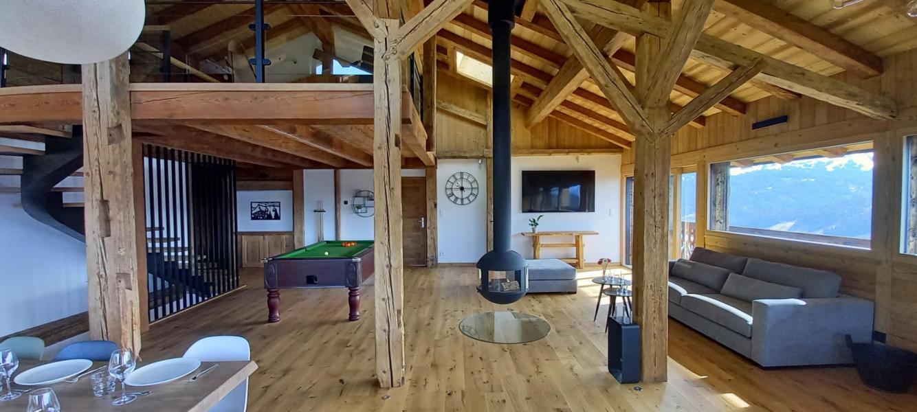 Ski verhuur Chalet triplex 8 kamers 14 personen - LE CHAR - Les Gets - Woonkamer