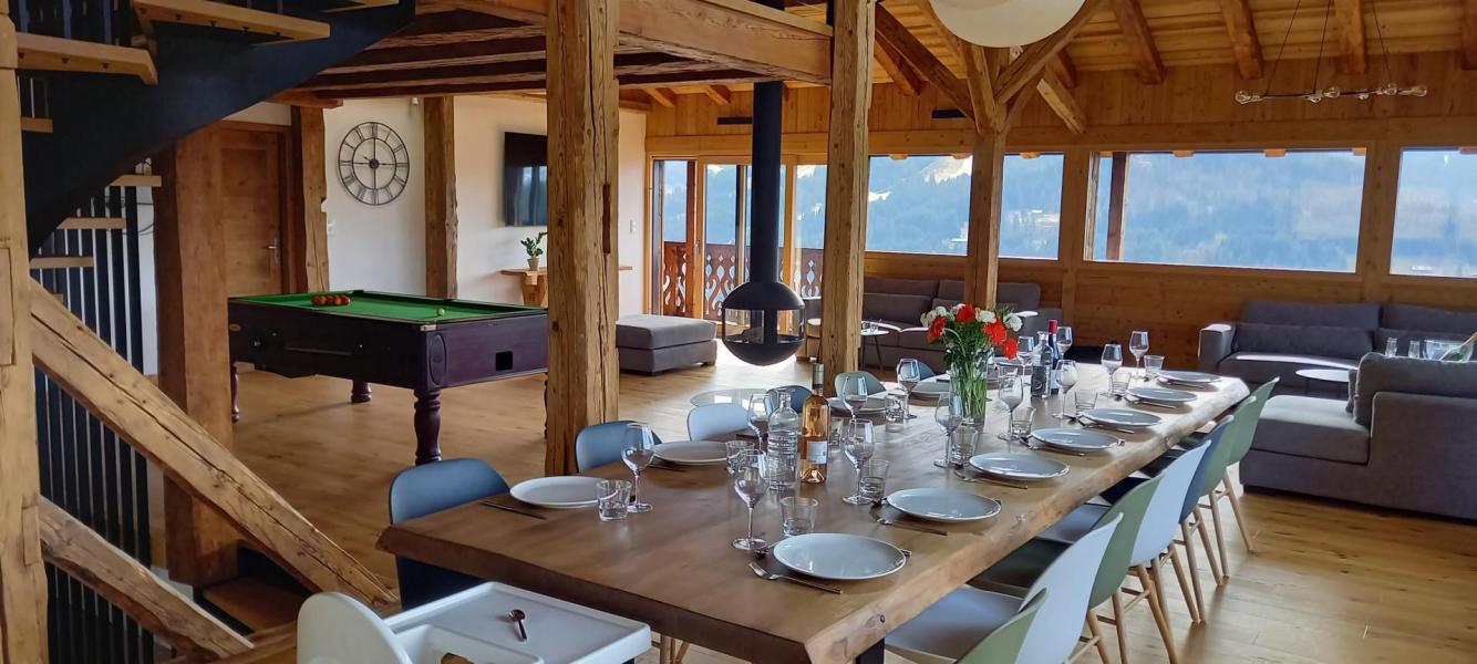 Ski verhuur Chalet triplex 8 kamers 14 personen - LE CHAR - Les Gets - Woonkamer