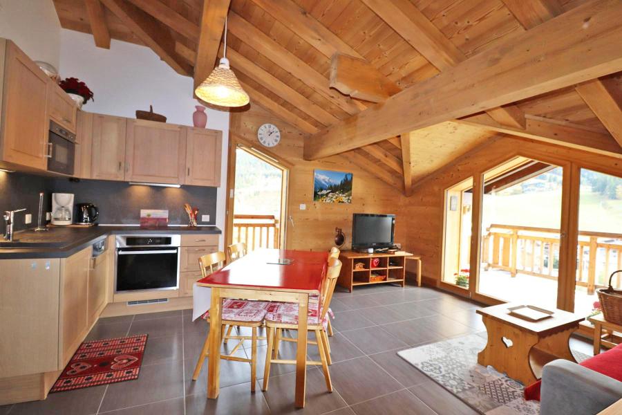 Ski verhuur Appartement 3 kamers 4 personen - Résidence Alpaloosa - Les Gets - Woonkamer