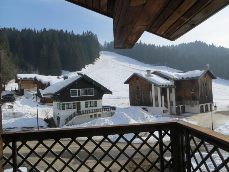 Ski verhuur Appartement 2 kamers mezzanine 4 personen - Résidence Bois de Lune  - Les Gets - Balkon