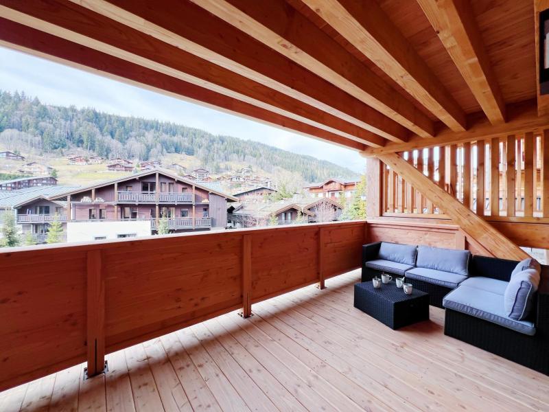 Skiverleih 2-Zimmer-Holzhütte für 4 Personen - Résidence Carmine Lodge - Les Gets - Terrasse