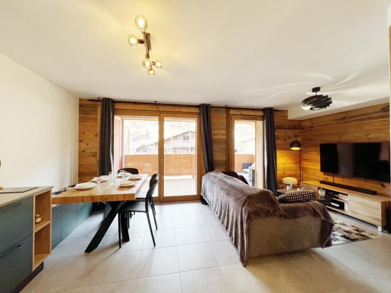 Skiverleih 2-Zimmer-Holzhütte für 4 Personen - Résidence Carmine Lodge - Les Gets - Wohnzimmer