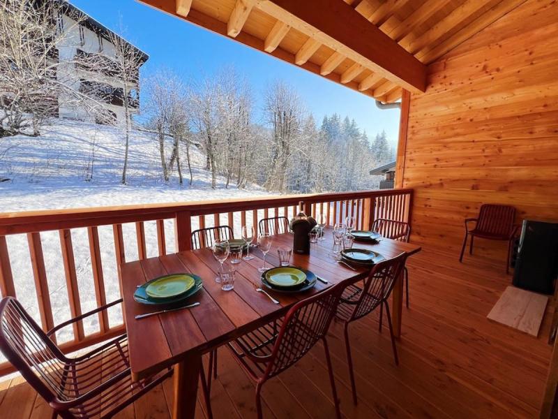 Ski verhuur Appartement duplex 5 kamers 8 personen - Résidence Carmine Lodge - Les Gets - Terras