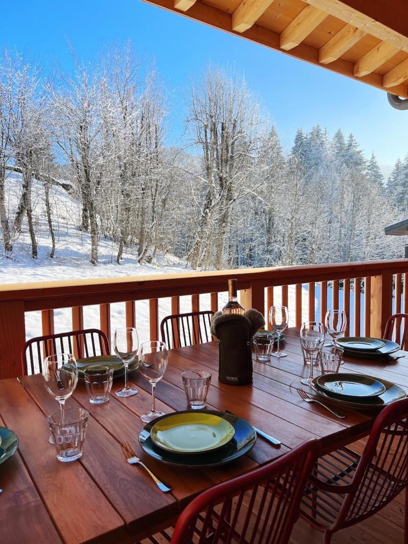 Ski verhuur Appartement duplex 5 kamers 8 personen - Résidence Carmine Lodge - Les Gets - Terras