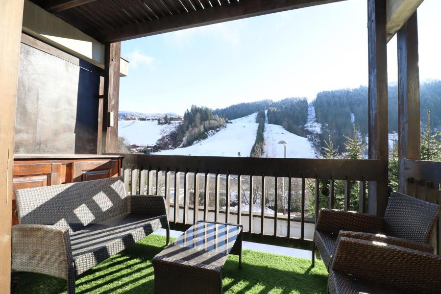 Rent in ski resort Studio cabin 4 people (74) - Résidence Cyclades - Les Gets - Balcony