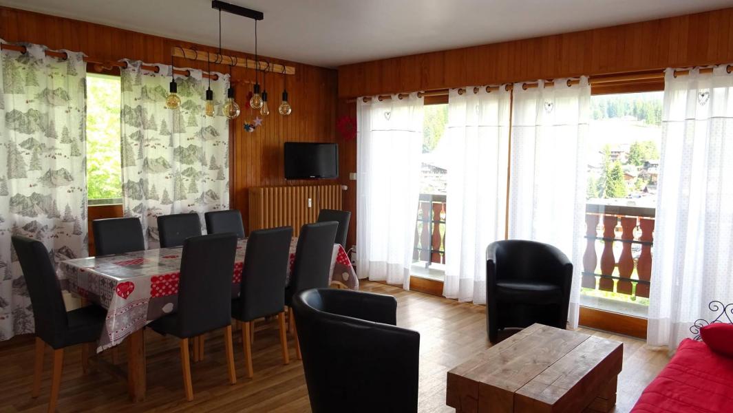 Ski verhuur Appartement 4 kamers 8 personen - Résidence Etoile du Berger - Les Gets - Woonkamer