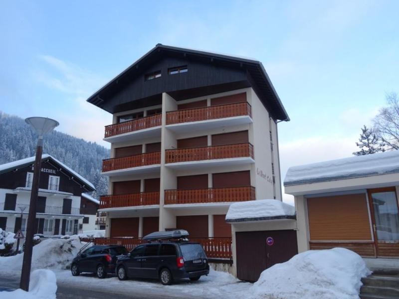 Wynajem na narty Apartament 2 pokojowy kabina 4 osób (118) - Résidence Le Mont Caly - Les Gets - Zima na zewnątrz