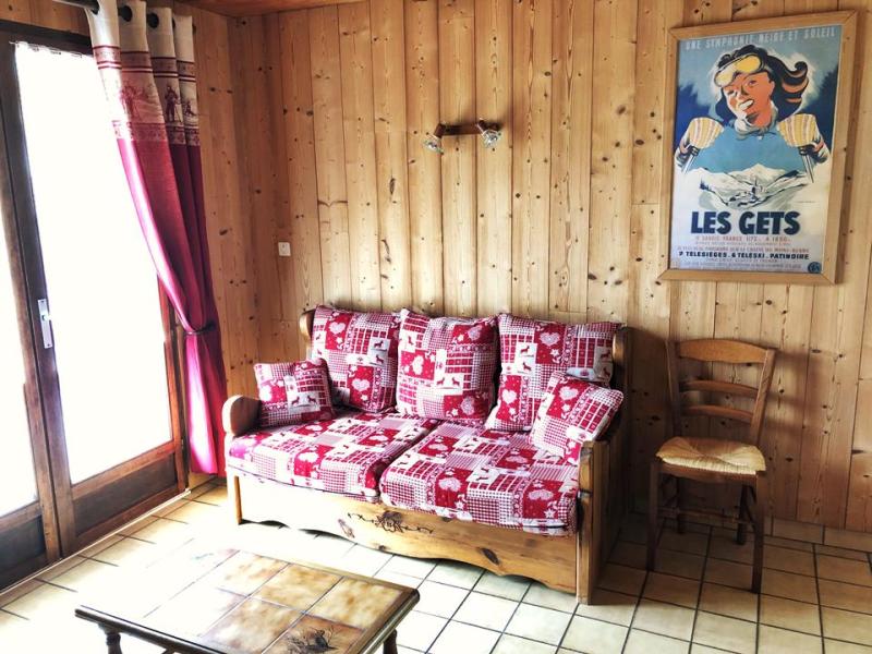 Ski verhuur Appartement 3 kamers 5 personen - Résidence les Clos - Les Gets - Woonkamer