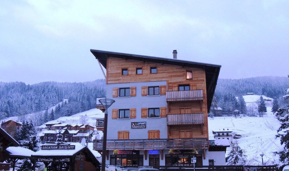 Skiverleih 2-Zimmer-Holzhütte für 4 Personen - Résidence Marcelly - Les Gets - Draußen im Winter
